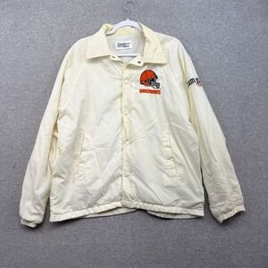 Vintage Cleveland Browns Chalk Line L‎ White Jacket Football NFL Windbreaker